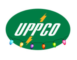 UPPCO logo with Christmas lights