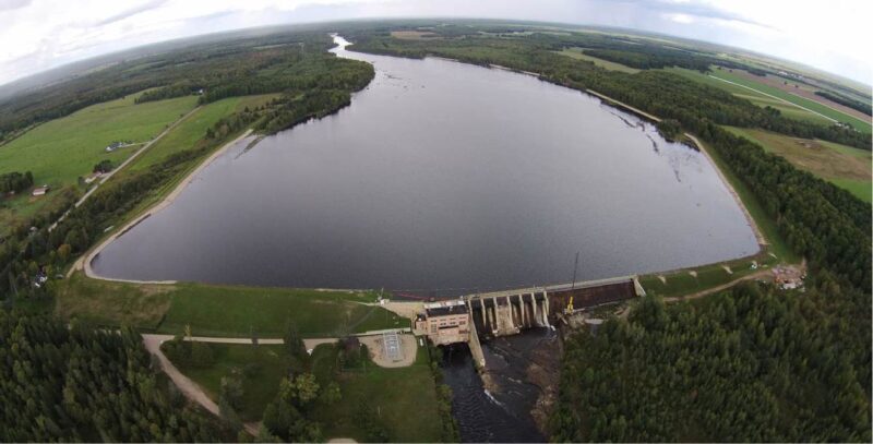 Boney Falls Dam was built in 1921 and has a 4,100 KW capacity.