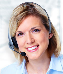 customer service representative wearing headset